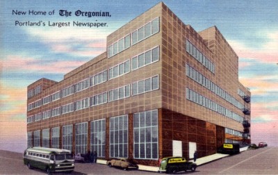 Oregonian Buiding Postcard, 1940s