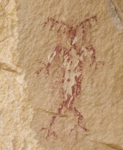 Detail of Human-figure pictograph in western Colorado. 