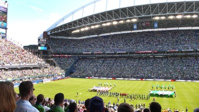 The game was a blast. 65,000 people. Good seats. Qwest field. Seattle.