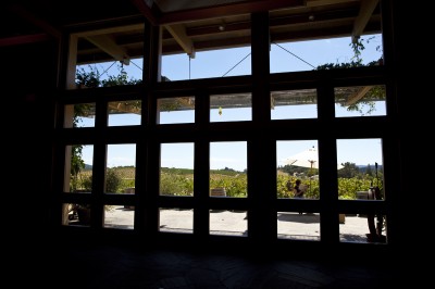 Rigde's Dry Valley tasting room is straw bale construction. It was cool inside, and dark, which was nice, because it was over 100 degrees out and blazing. Also, the wine was quite good.